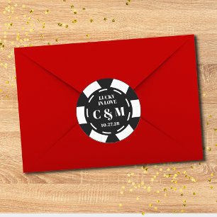 Sticker Rond Las Vegas Casino Poker Chip Mariage Enregistrer La