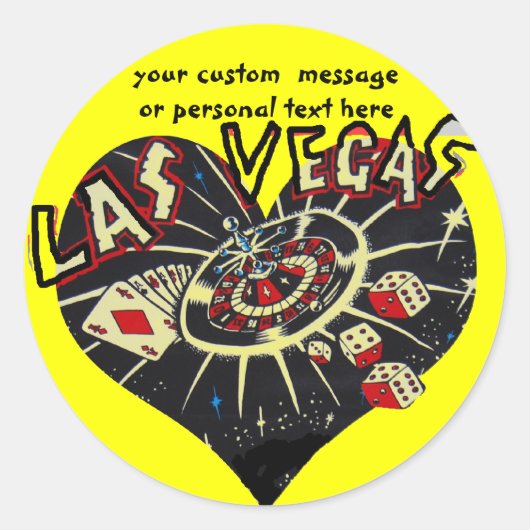 Sticker Rond Las Vegas Heart (Devant)