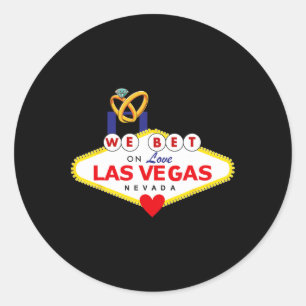 Sticker Rond Las Vegas Mariage marié Salle de mariage jumelé Do