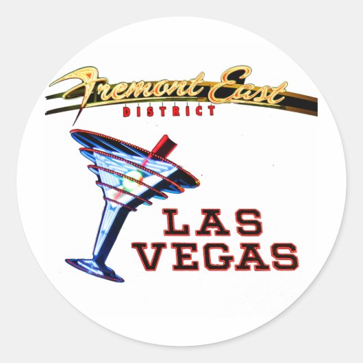 Sticker Rond Las Vegas Neon (Devant)