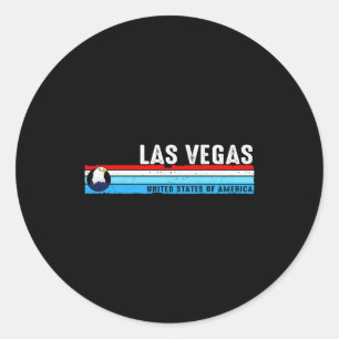 Sticker Rond Las Vegas Nevada Est 1905 Vintage Clic Rétro St T