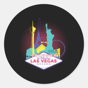 Sticker Rond Las Vegas Nevada Las Vegas Skyline