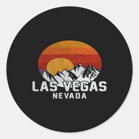 Sticker Rond Las Vegas Nevada Mountain (Devant)