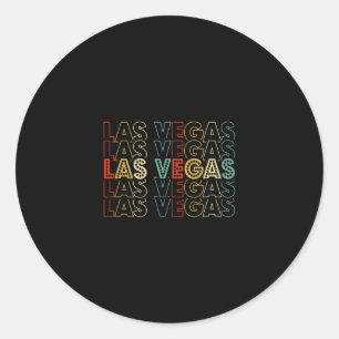 Sticker Rond Las Vegas Nevada Vintage années 70 80 Souvenir Vac
