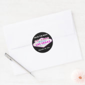 Sticker Rond Las Vegas signe mariage moderne Enregistrer la dat (Enveloppe)