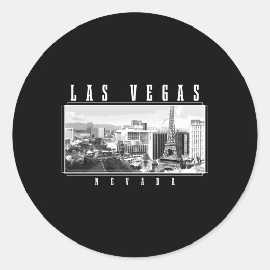 Sticker Rond Las Vegas Skyline Nevada Pride Las Vegas (Devant)