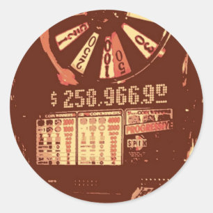 Sticker Rond Las Vegas Slots Pop Art