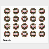 Sticker Rond Las Vegas Style Bachelorette Party - Rouge (Feuille)