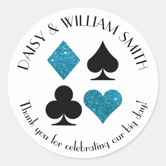 Sticker Rond Las Vegas Thème Custom Text Malibu Blue Parties sc (Devant)