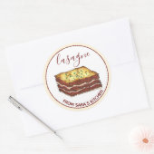 Sticker Rond Lasagna Lasagna Italienne Cuisine américaine (Enveloppe)