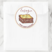 Sticker Rond Lasagna Lasagna Italienne Cuisine américaine (Sac)