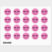 Sticker Rond Lash Cleaner Cute Black & Rose Eyelash Extensions (Feuille)