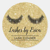 Sticker Rond Lash Cleaner Eyelash Extensions Gold Parties scint (Devant)