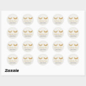 Sticker Rond Lash Cleaner Gold Eyelash Extensions Elegant Lin (Feuille)