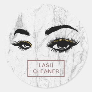 Sticker Rond Lash Cleaner Marbre blanc moderne
