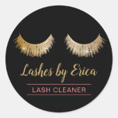 Sticker Rond Lash Cleaner Moderne Faux Gold Eyelash Extensions (Devant)