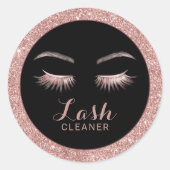 Sticker Rond Lash Cleaner Moderne Rose Parties scintillant or (Devant)