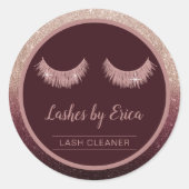 Sticker Rond Lash Cleaner Rose Gold Ombre Eyelash Extensions (Devant)