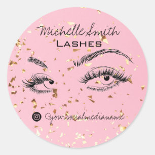 Sticker Rond Lash extension Lashes Gold Parties scintillant Kit