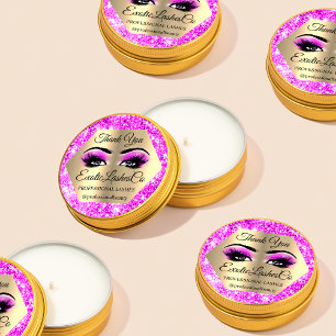 Sticker Rond Lash Merci de maquillage Lashes or rose chaud