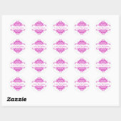Sticker Rond Lash nettoyant Chic Purple Damask (Feuille)