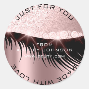 Sticker Rond Lashes Beauté Diamond Oeil Rose étincelant Princes