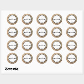 Sticker Rond Lashes de maquillage en bois naturel rustique (Feuille)