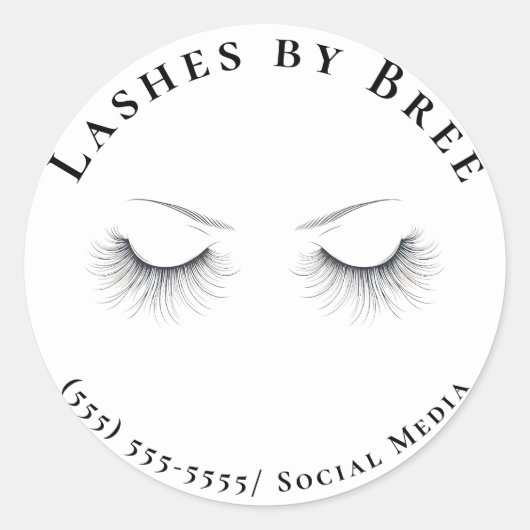 Sticker Rond Lashes Eyelashes Lash Extensions Beauté (Devant)