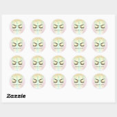 Sticker Rond Lashes Gold, Lashes Or Holographique (Feuille)
