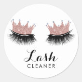 Sticker Rond Lashes nettoyant Rose moderne Couronne or Eyelash (Devant)