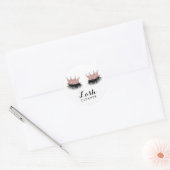 Sticker Rond Lashes nettoyant Rose moderne Couronne or Eyelash (Enveloppe)