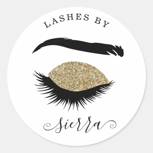 Sticker Rond Lashes Par Gold Parties scintillant Classic Sticke (Devant)