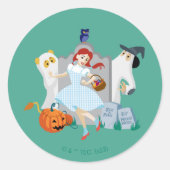 Sticker Rond L'Assistant D'Oz™ | Dorothy Halloween Joyeuse Dans (Devant)