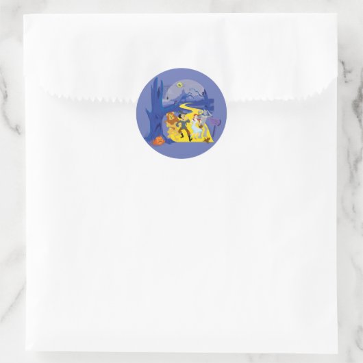 Sticker Rond L'Assistant D'Oz™ | Forêt hantée d'Halloween (Sac)