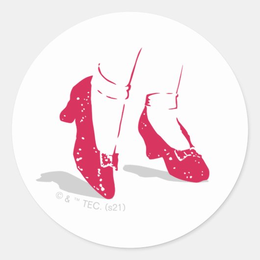 Sticker Rond L'Assistant D'Oz™ | Motif Ruby Slippers™ (Devant)