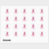 Sticker Rond last rodeo bachelorette party pink cowgirl (Feuille)