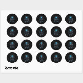 Sticker Rond L'Astronaute Assis Fantom FTM Crypto À La Lune (Feuille)