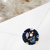 Sticker Rond L'astronaute de l'espace extra-atmosphérique s'éte