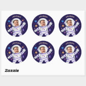 Sticker Rond L'astronaute et les étoiles (Feuille)