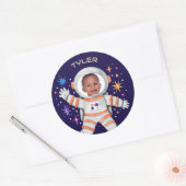 Sticker Rond L'astronaute et les étoiles (Enveloppe)