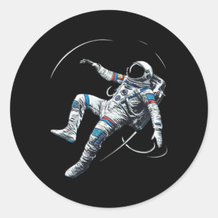 Sticker Rond L'astronaute Muay Thai Boxing Karate Kickboxing Ma