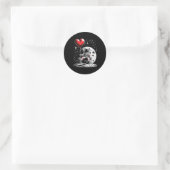 Sticker Rond L'astronaute spatiale Heart Lloon Saint Valentin (Sac)