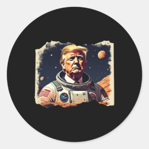 Sticker Rond L'astronaute Trump Occupe l'exploration spatiale d
