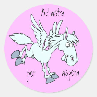 Sticker Rond Latin : Ad astra per aspera