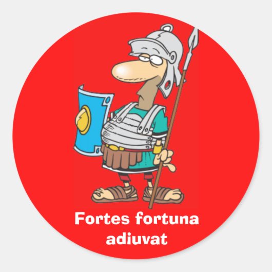 Sticker Rond Latin : Fortes fortuna adiuvat (Devant)