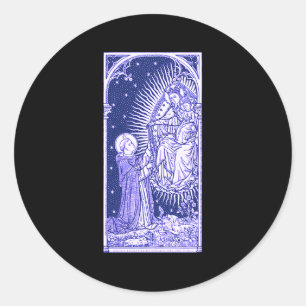 Sticker Rond Latin Notre Dame Du Rosaire Marian Consecration J