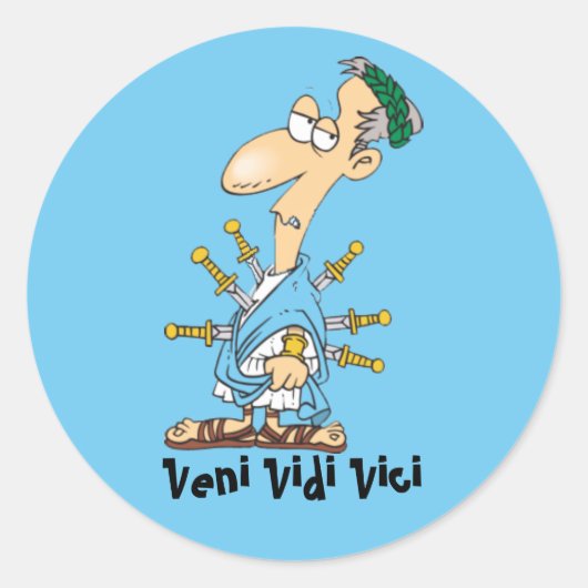 Sticker Rond Latin : Veni vidi vici (Devant)