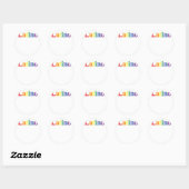 Sticker Rond Latino Gay LGBT Distressed Rainbow Design (Feuille)