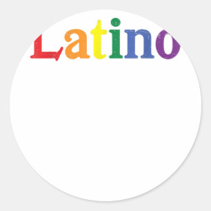Sticker Rond Latino Gay LGBT Distressed Rainbow Design