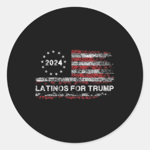Sticker Rond Latinos pour Trump 2024 - Élection du président Tr